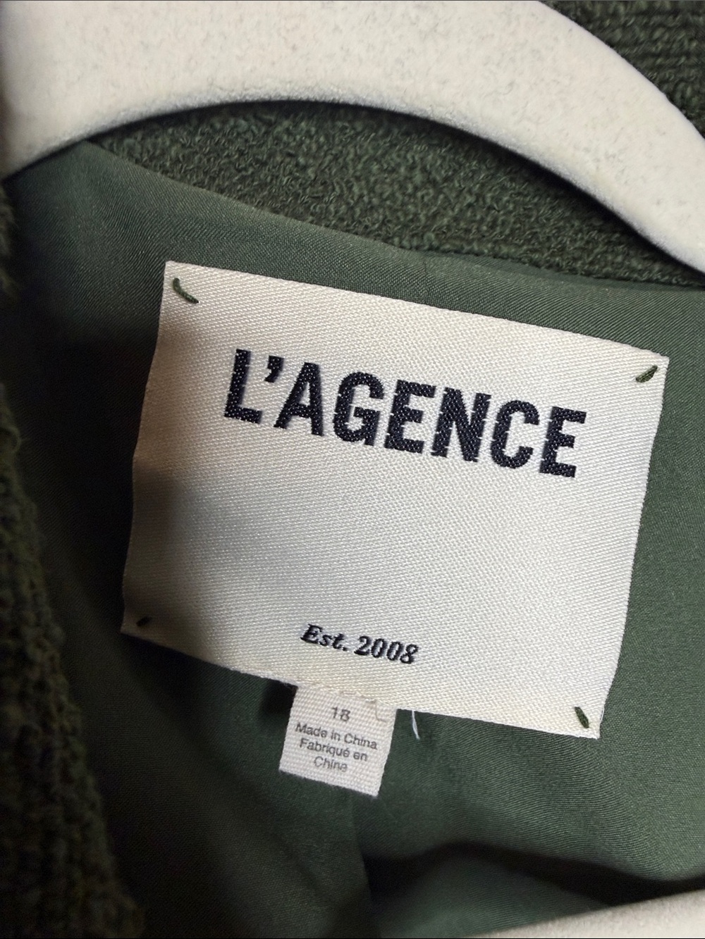 L’ Agence | Women’s Green Boucle Cropped Brooke Blazer Size 18 *flaw* - Picture 4 of 7